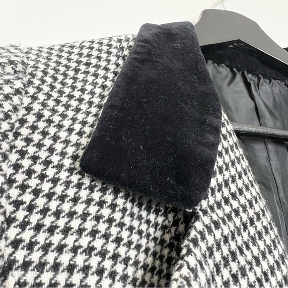 Vintage black white houndstooth check tailored cropped jacket - Picture 6 of 11